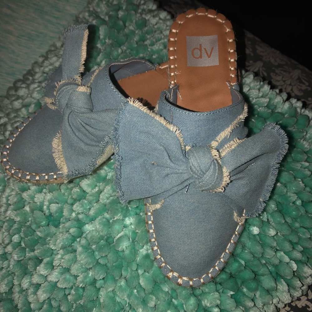Denim Slip On Mules